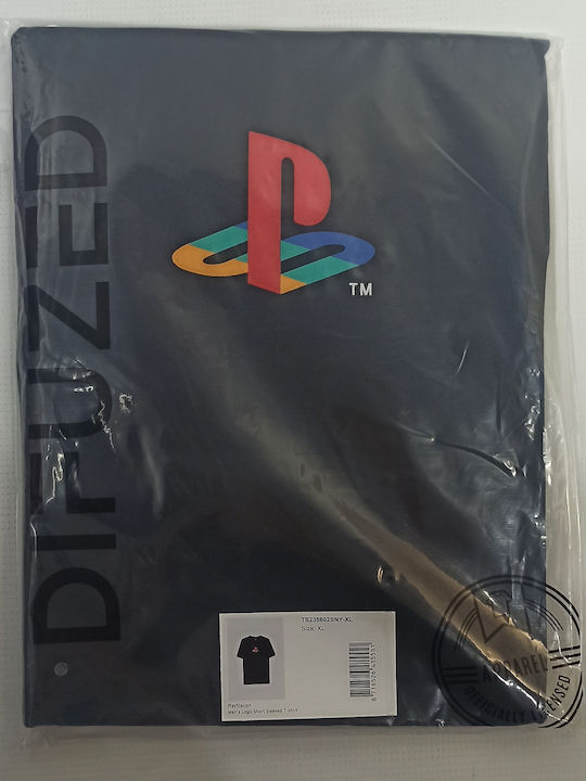 Sony Playstation Herrenblusen Kurzarm T-Shirts Schwarz