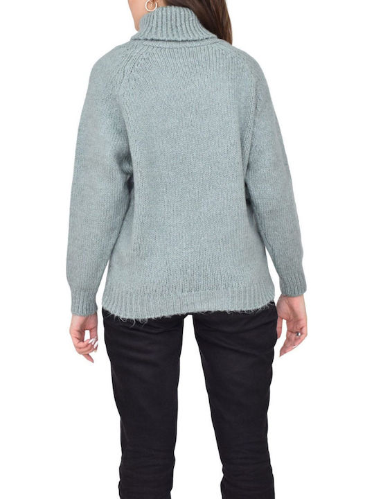 Damen Langarm Pullover Rollkragen Bay Leaf Mint