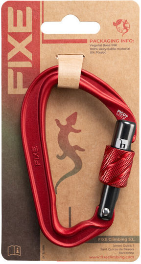 Fixe Picot Screw Red Carabiner Ασφαλειας