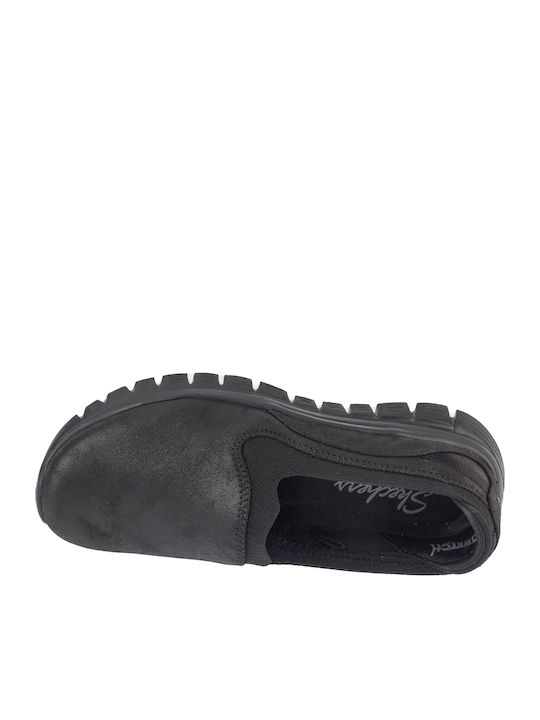 Graceful Leaning In Women's Slip-Ons Made of Synthetic Leather Black
