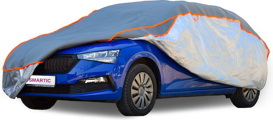 Smartic Husa Auto SUV XL 530 X 175 X 120 Cm Acoperă Auto Anti-grindină Lacăt Anti-furt Impermeabilă Soare Îngheț Rezistentă Praful Ventilație Buzunare Benzi Reflectorizante Geantă De Depozitare Gri