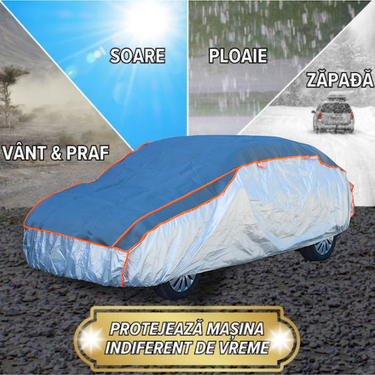 Smartic Husa Auto SUV XL 530 X 175 X 120 Cm Acoperă Auto Anti-grindină Lacăt Anti-furt Impermeabilă Soare Îngheț Rezistentă Praful Ventilație Buzunare Benzi Reflectorizante Geantă De Depozitare Gri