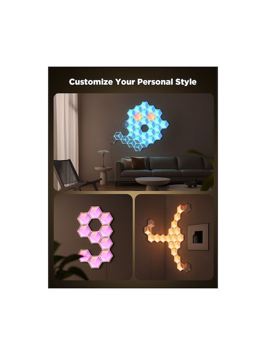 Govee Smart Διακοσμητικό Φωτιστικό Glide Panels Ultra LED RGBIC Hexagon 7τμχ