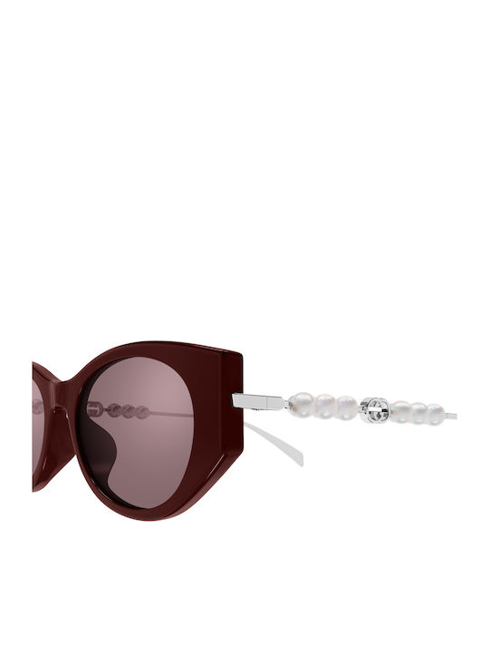 Gucci Feminini Ochelari de soare cu Burgundy Cadru și Burgundy Lentilă GG1970SA 004