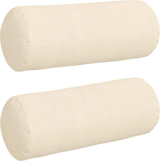 vidaXL Sofa Cushion from Velvet Cream 2pcs 40x15cm.