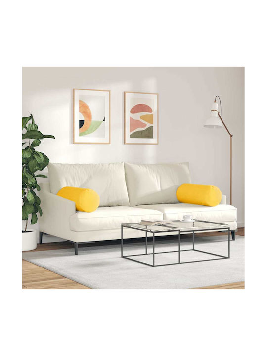 vidaXL Sofa Cushion from Velvet Soft Yellow 2pcs 70x25cm.