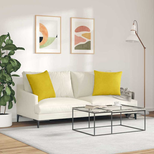 vidaXL Μαξιλάρι Κίτρινο 2τμχ 50x50εκ. vidaXL Μαξιλάρι Κίτρινο 2τμχ 50x50εκ.