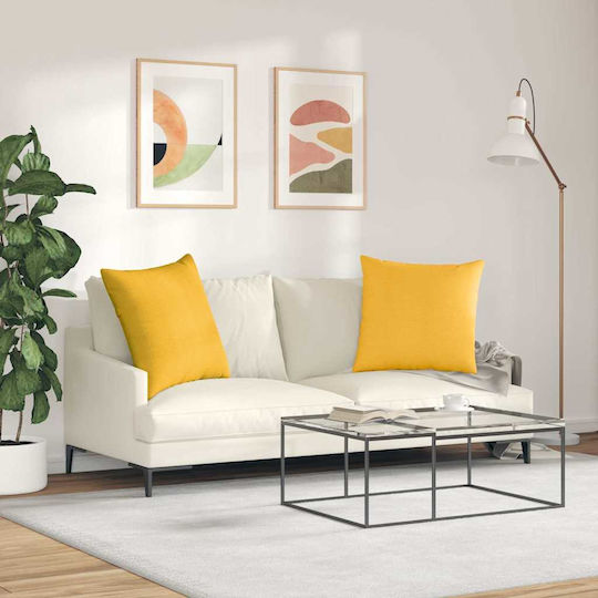 vidaXL Perna Decorativă Moale Galbenă 2 Bucăți 60x60 cm vidaXL Perna Decorativă Moale Galbenă 2 Bucăți 60x60 cm