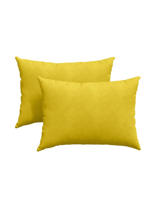vidaXL Velvet Sofa Cushion Yellow 50x70cm
