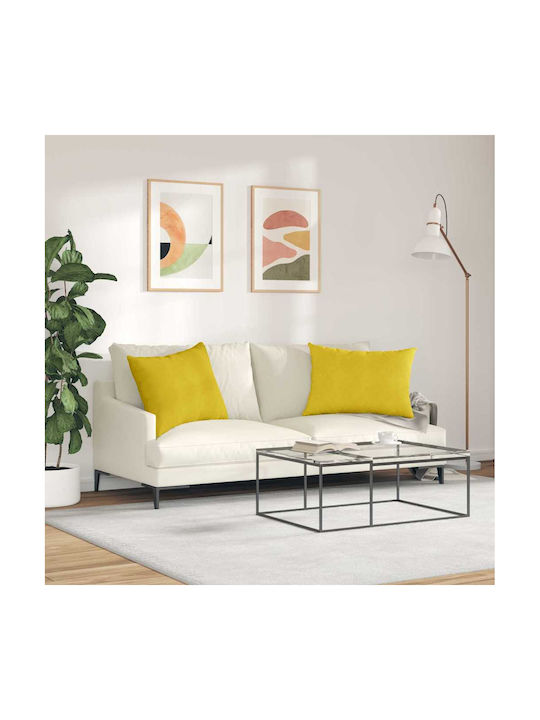 vidaXL Velvet Sofa Cushion Yellow 50x70cm
