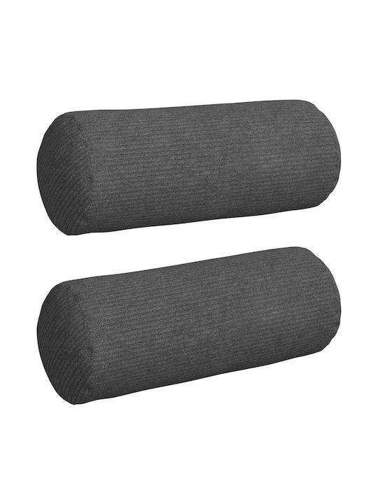 vidaXL Sofa-Kissen aus Samt Dark Gray 2Stück 40x15cm.