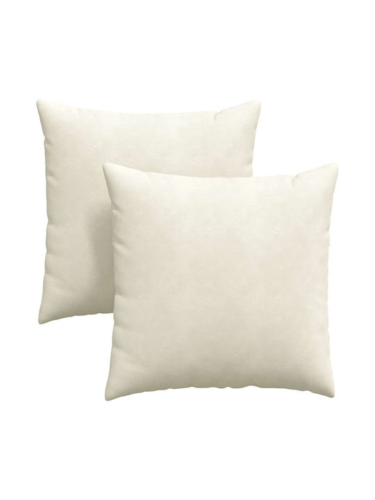vidaXL Perna De Canapea Din Catifea Crem 60x60cm