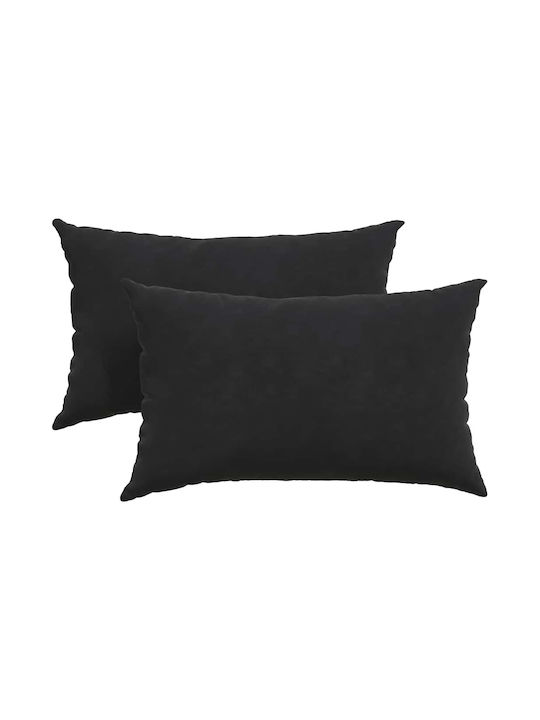 vidaXL Sofa-Kissen Aus Samt Schwarz 30x50cm