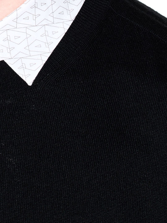 Herrenblusen Langarm Schwarzes Pullover