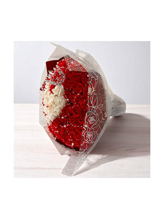 Royal Red Bouquet 101 Soap Roses Decorative Accessories 40 Cm