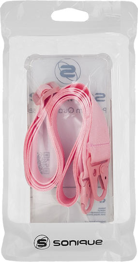 Silicone Case Strap Sonique Armor Clear Motorola Moto E13 4G Pink