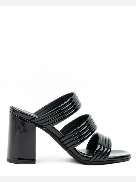Sandals from Patent Leather Black