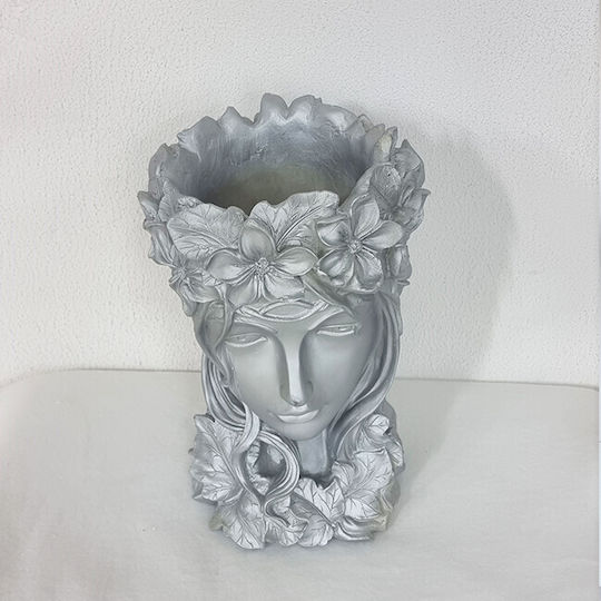 Velve Vază Decorativă Argintie Argintiu Φ17cm
