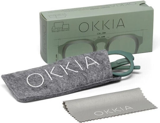 Okkia Ochelari de citit +3.00 în culoarea Verde OK042GS-300-370703