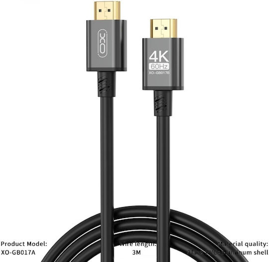 XO HDMI 2.0 Premium High Speed 4K 60Hz HDR Cable HDMI Male - HDMI Male 5m Black