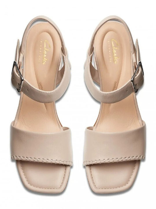 Siara65 Buckle Leder Sandalen Beige