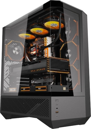 Darkflash DY460 Gaming Midi Tower Κουτί Υπολογιστή με Πλαϊνό Παράθυρο και ARGB Φωτισμό Μαύρο