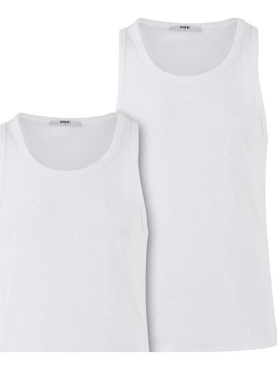 Def Tank Tops Bright White+bright White Yes Fw25 Dftt032-20336