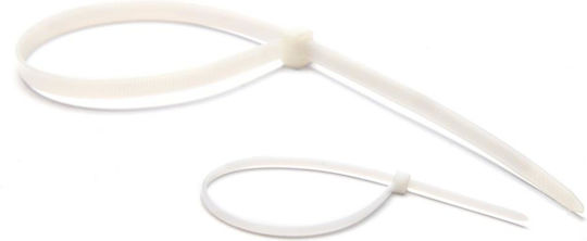 Entac Cable Ties Plastic 250mm x 3.6mm in White Colour (50 pcs) (ECT-3.6-250-W)