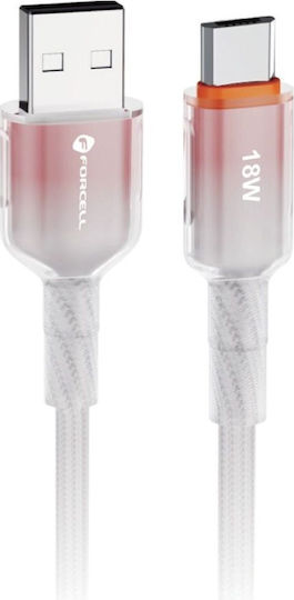 Forcell Редовна USB 2.0 до микро USB кабел Бял 1м 1бр