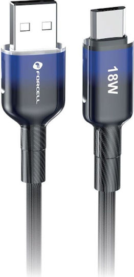 Forcell Regular USB 2.0 spre micro USB Cablu Negru 1m 1buc