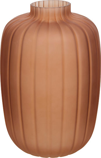Βάζο Γυάλινο Tigy Πορτοκαλί Φ20xΥ30cm