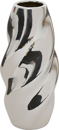 Βάζο Κεραμικό Ασημί Φ10xΥ21.5cm