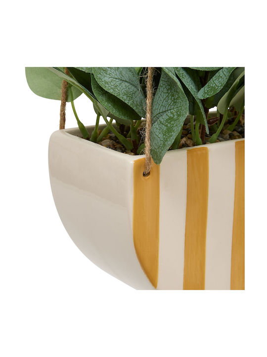 Τεχνητό Φυτό Γλάστρα Κρεμαστό 21x10x27 A-s Cheri 210124 Yellow Κεραμικό