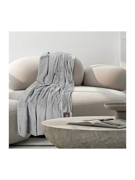 Das Home 4439 Κουβέρτα Fleece Καναπέ 130x170εκ. Grey