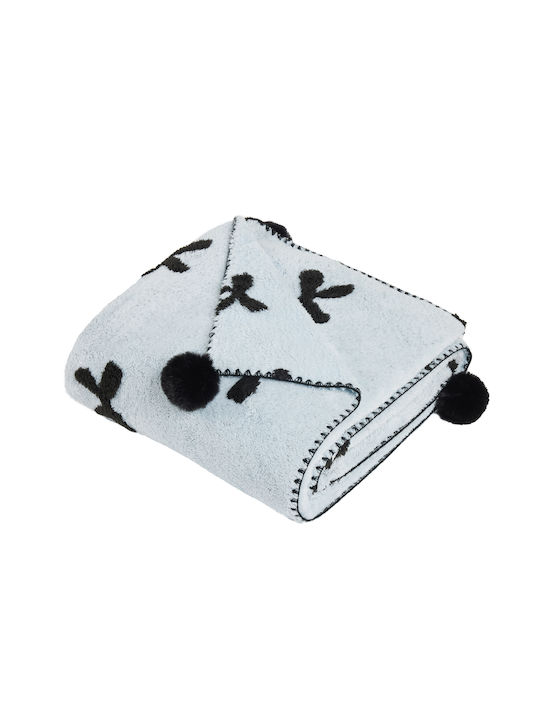 Das Home 1380 Fleece Sofa Blanket 130x170cm Light Blue