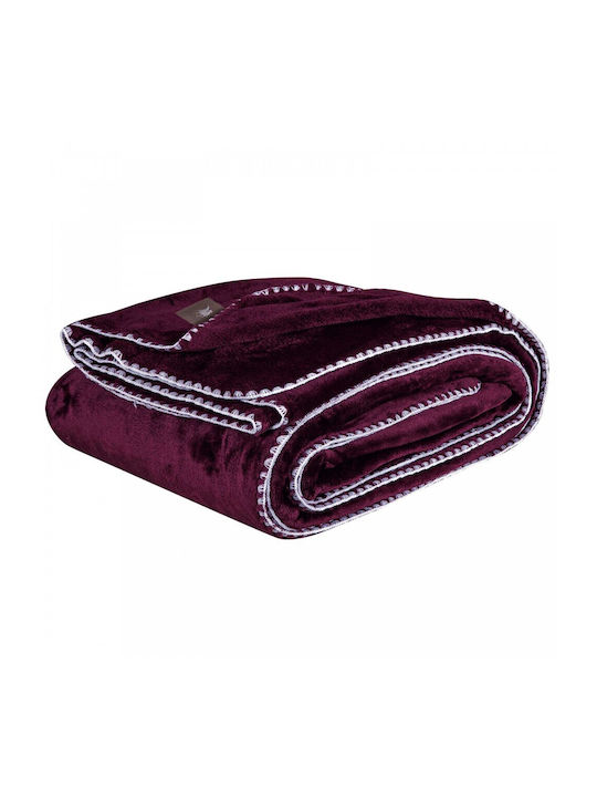 Greenwich Polo Club 4440 Fleece Blanket Single 170x240cm Burgundy