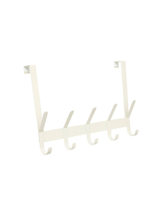 5Five Άγκιστρο Μπάνιου 5 Θέσεων με Βίδες ​40x8.5cm Ασημί