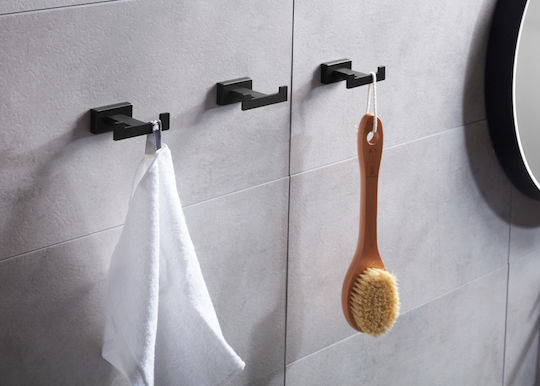 Bronze Art Cârlig Dublu Pentru Baie Cu Șuruburi Inox