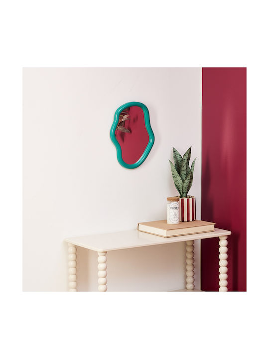 Reza Wall Mirror with Green Plastic Frame 33x25cm 1pcs