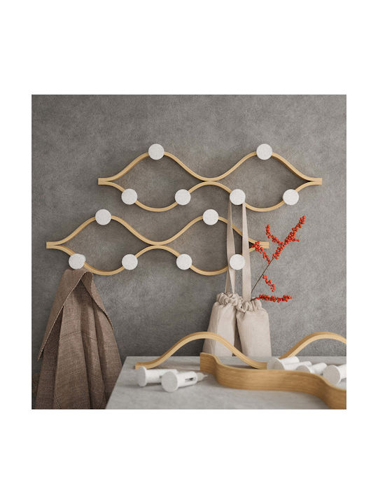 Umbra Κρεμάστρα Τοίχου Ξύλινη 6 Θέσεων Λευκή 51x15x6cm