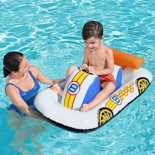 Bestway Saltea Gonflabilă Pentru Copii Ride On De Plajă Cu Mânere Albă 110x75cm