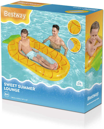 Bestway Inflatable Pool Mattress Pineapple Yellow 172x93cm