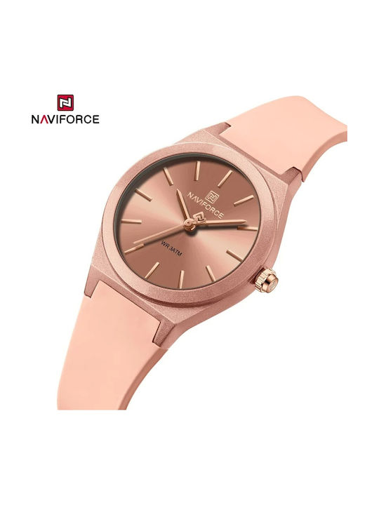 Naviforce Ceas Bărbați 32mm Baterie Cu Curea Roz Din Cauciuc