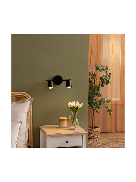 Doppel Spot mit Fassung GU10 in Schwarz Farbe
