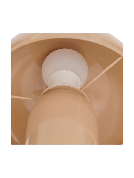 Metal Table Lamp for Socket E27 with Beige Shade and Base
