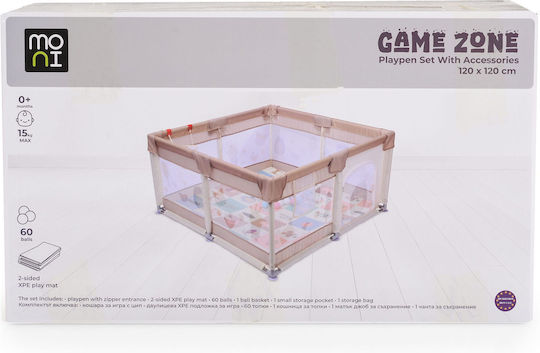 Cangaroo Park with Mattress Gray 120x120cm