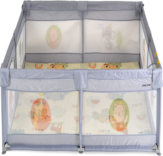 Cangaroo Park with Mattress Gray 120x120cm