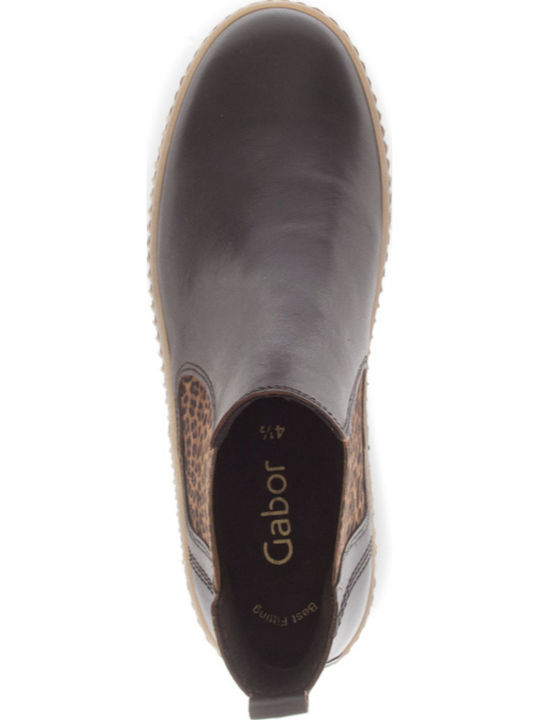 Leder Damen Stiefeletten Schwarz