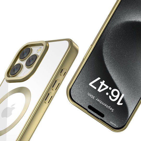 Tech-Protect iPhone 16 Pro Magflex Калъф Силиконов TPU Magsafe Прозрачен Satin Gold