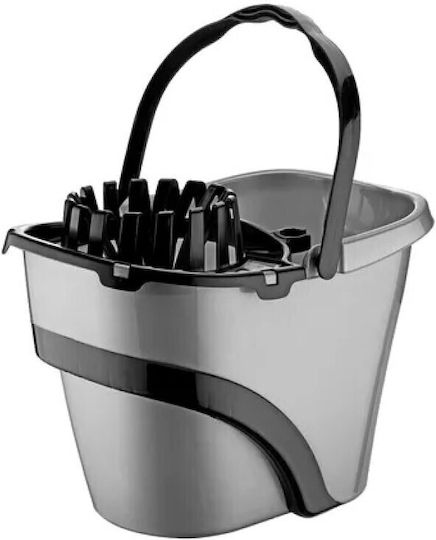 Viosarp Mop Bucket with Wringer and Wheels Plastic Capacity 17lt Gray